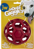 JW Pet Hol-Ee Roller, Puzzle Ball Dog Toy, Natural Rubber, Large, 5.5 Inch Diameter