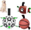 Dog Soccer Ball with Tug Straps, Interactive, Water Toy for Small & Medium Dogs - 6