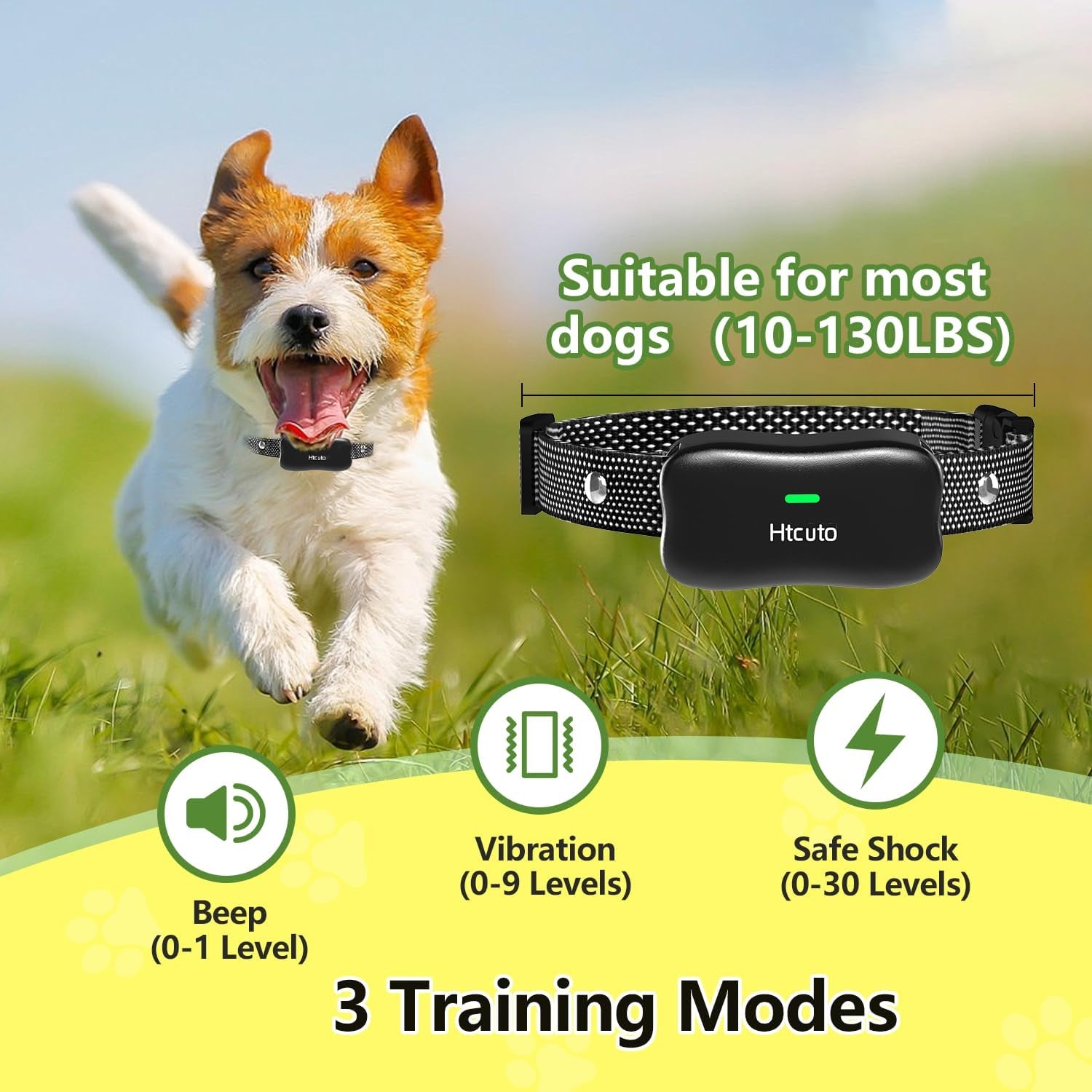 Wireless Dog Fence with 3500FT Range – 6100FT Remote Training Collar, Rechargeable & Waterproof, Vibrate/Beep/Shock Modes for All Dogs, IPX7 Waterproof