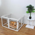 Freestanding Foldable Dog Gate - Extra Wide 3 Panel Wooden Pet Gate for Indoor Use, Tall Puppy Barrier for Doorways & Stairs