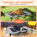 PRAISUN Large Outdoor Dog Bed - Elevated, Cooling, Portable with Oxford & Textilene Mesh