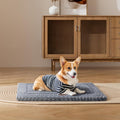 High Resilience Foam Dog Crate Mat - Anti-Slip, Washable, Wavy Plush for Dogs & Cats, Grey