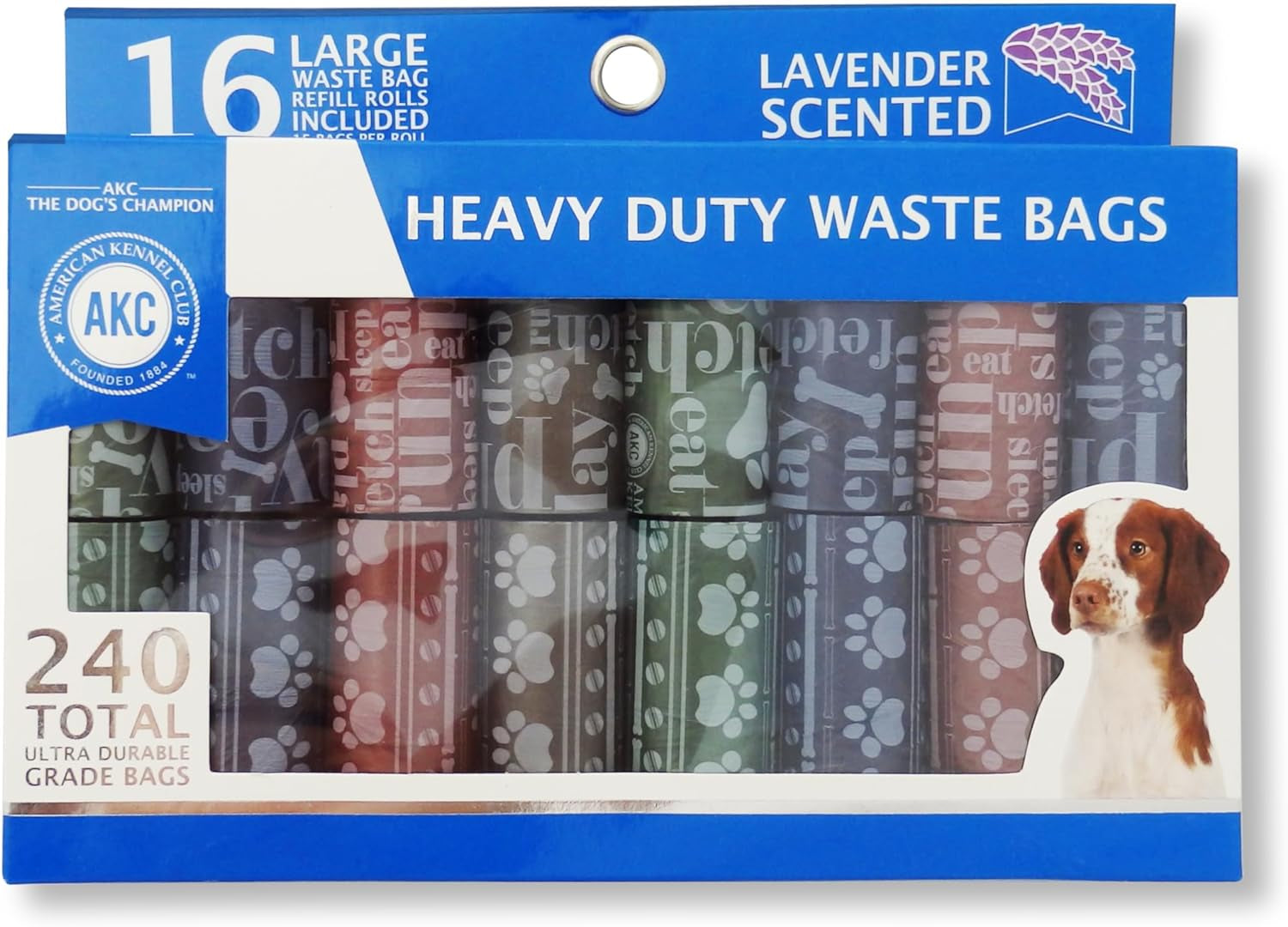 Leak-Proof Dog Poop Bags - Refill Rolls with Lavender Scented Bags, Strong & Durable Pet Waste Bags with Toy Print