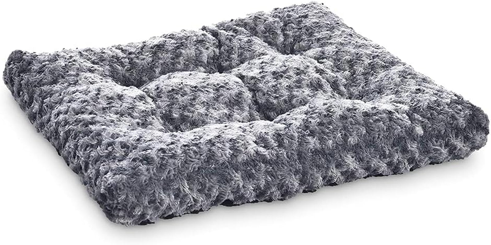 Plush Pet Bed, X-Small: Machine Washable, Dog Crate Pad, 23x18x2.5 Inches, Gray