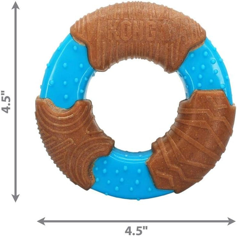 KONG Corestrength Bamboo Ring – Durable Dental Chew Toy, Enrichment Toy with Raised Nubs for Teeth & Gum Cleaning