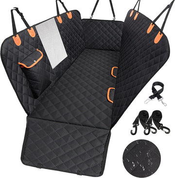 Dog Car Seat Cover for Back Seat - 54" W X 58" L Waterproof, Nonslip, Scratchproof Hammock with Mesh Window