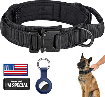 DAGANXI Tactical Dog Collar - Adjustable Military Training Collar with Handle and Metal Buckle for Medium/Large Dogs