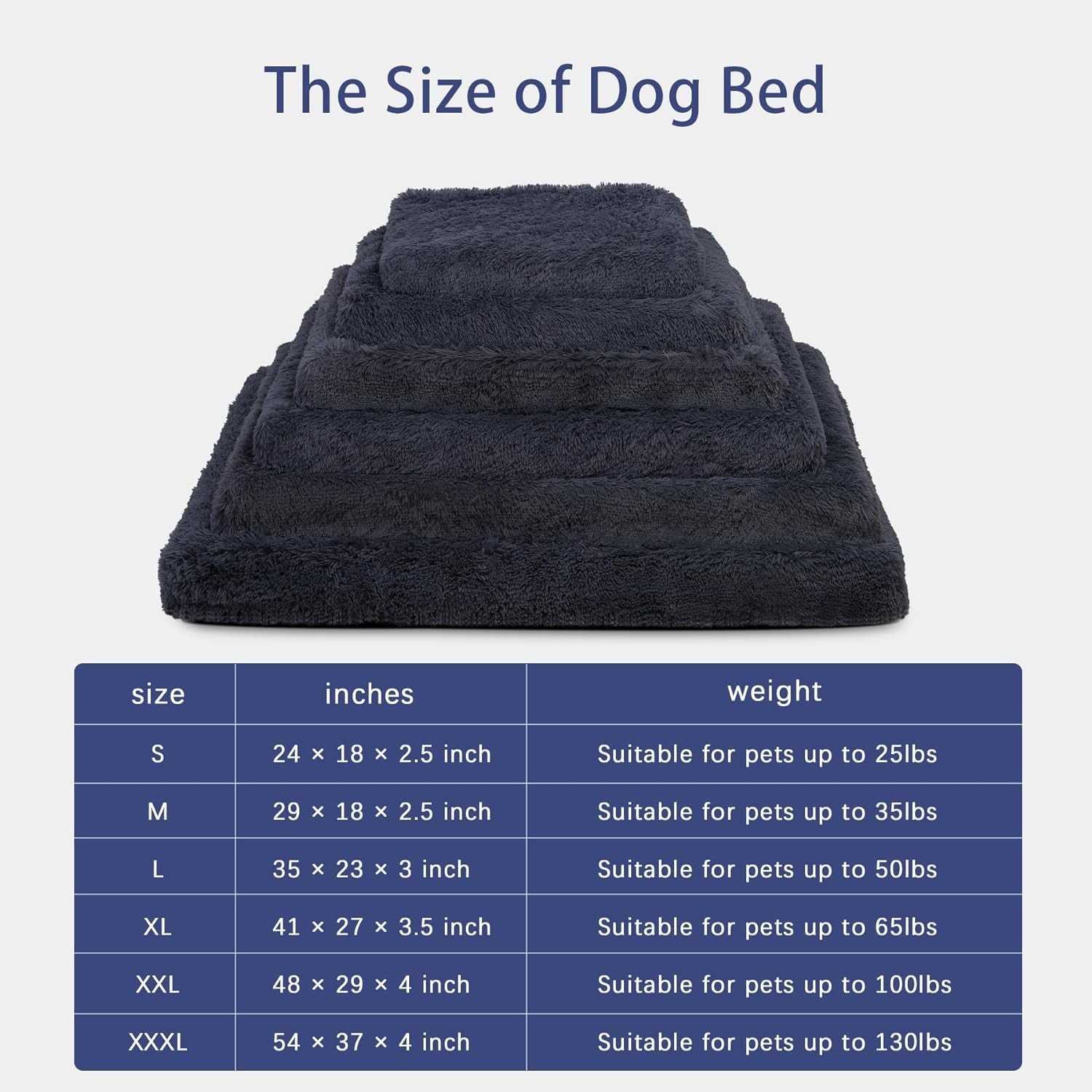 Orthopedic Dog Bed - Large, Washable Cover, Waterproof, Non-Slip, 35x23 Inches, Dark Grey