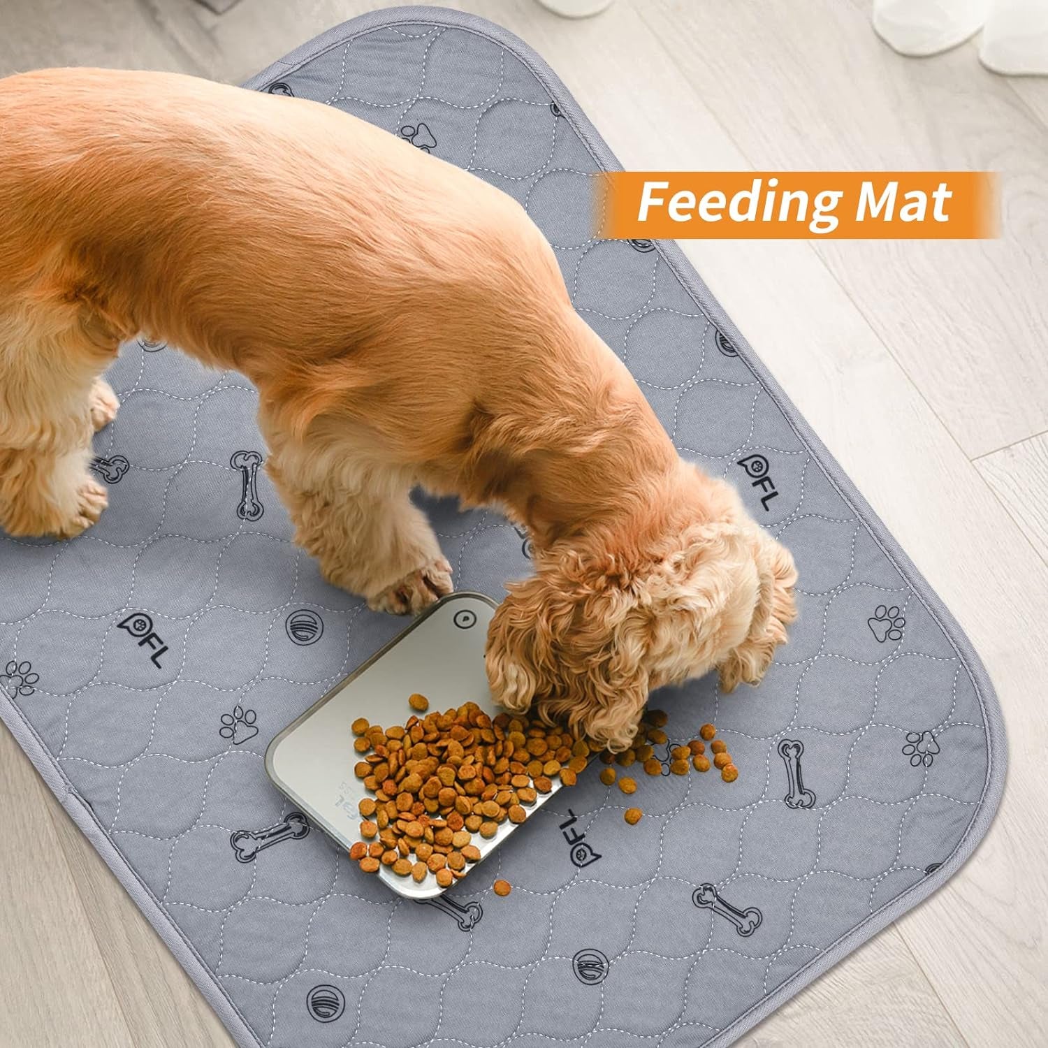 Washable Puppy Pads – Absorbent, Reusable Non-Slip Dog Pee Pads with Bone Print