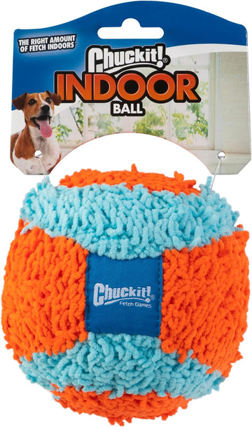 Chuckit Indoor Fetch Ball: Soft, Durable Dog Toy, 4.75 Inch, Orange/Blue