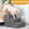 Dog Steps for Small Dogs: 3-Step Non-Slip Pet Stairs for Beds and Couches, Grey