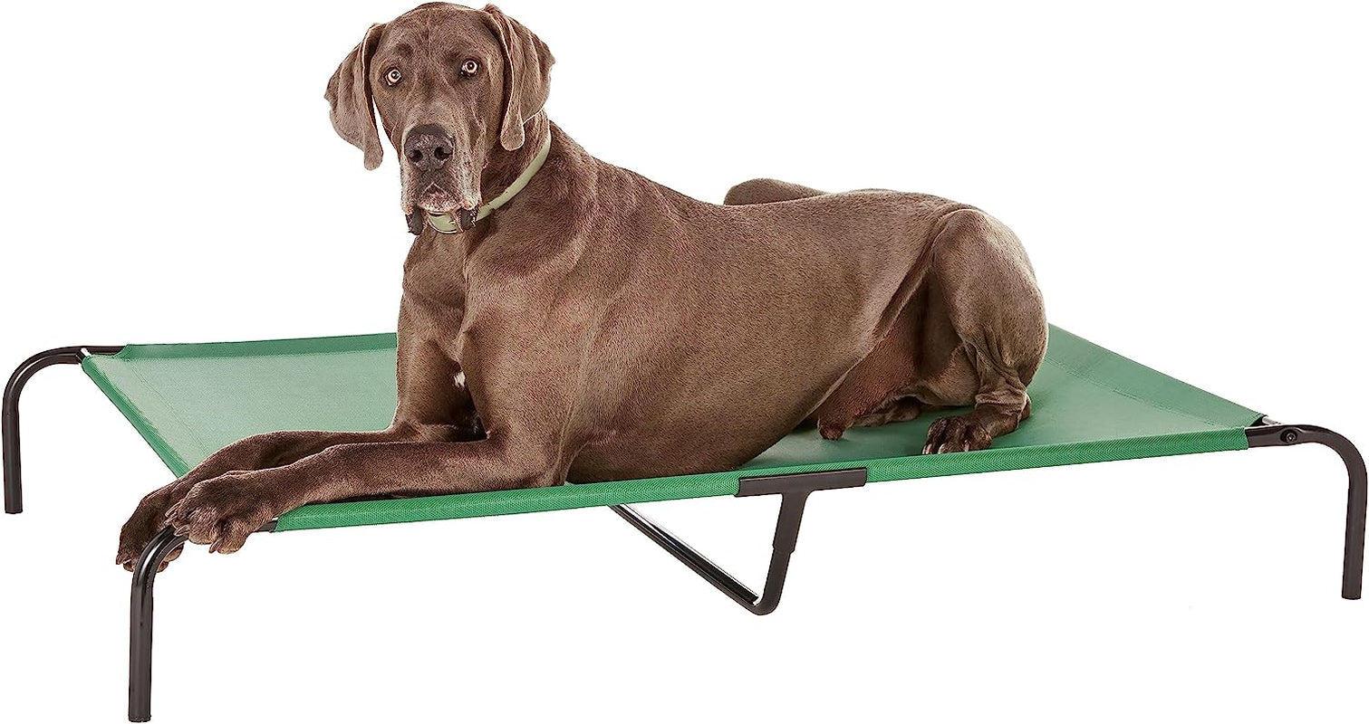 Amazon Basics Cooling Elevated Dog Bed with Metal Frame, Various Sizes + Colors