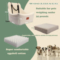 Dog Car Seat - Detachable & Washable Pet Travel Bed with Adjustable Straps, Easy to Install with 3 Seat Belts