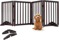 Wooden Foldable Dog Gate, Freestanding Multi-Panel Indoor Pet Gate, Extra Wide 24