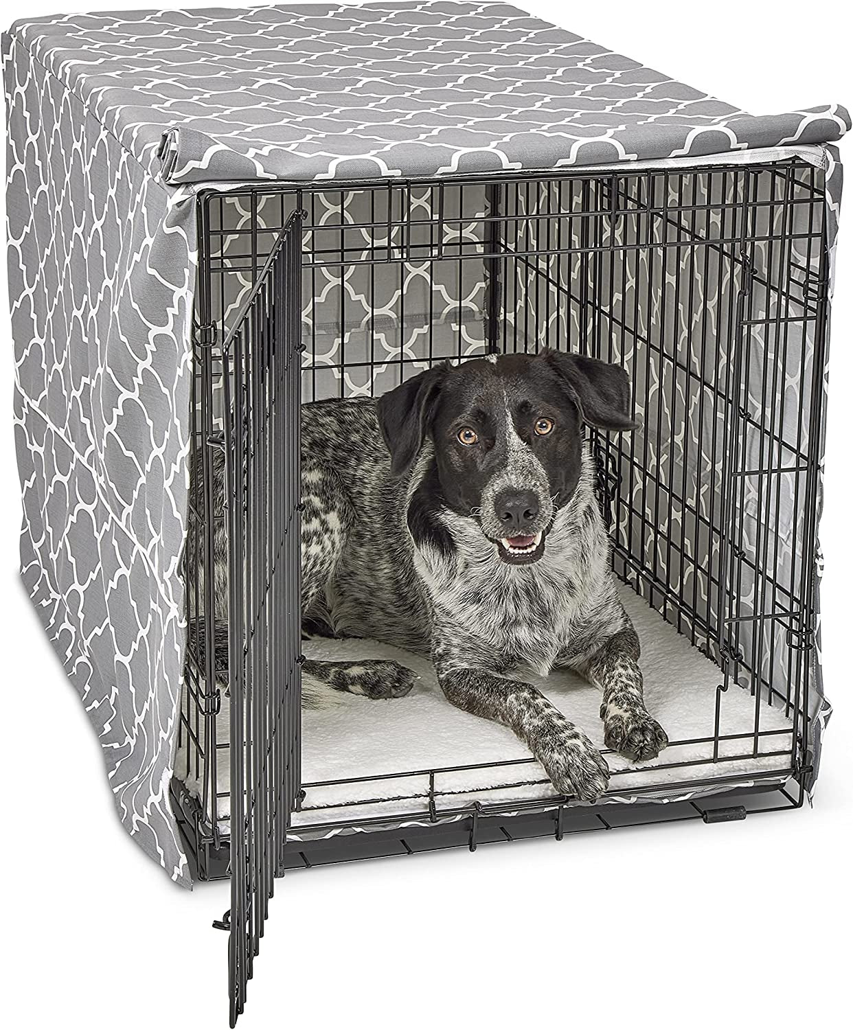 Stylish 24" Pink Dog Crate Cover with Teflon Protector – Fits Midwest Crates, Durable Designer Pattern, Easy to Clean for Cozy & Protected Dog Space