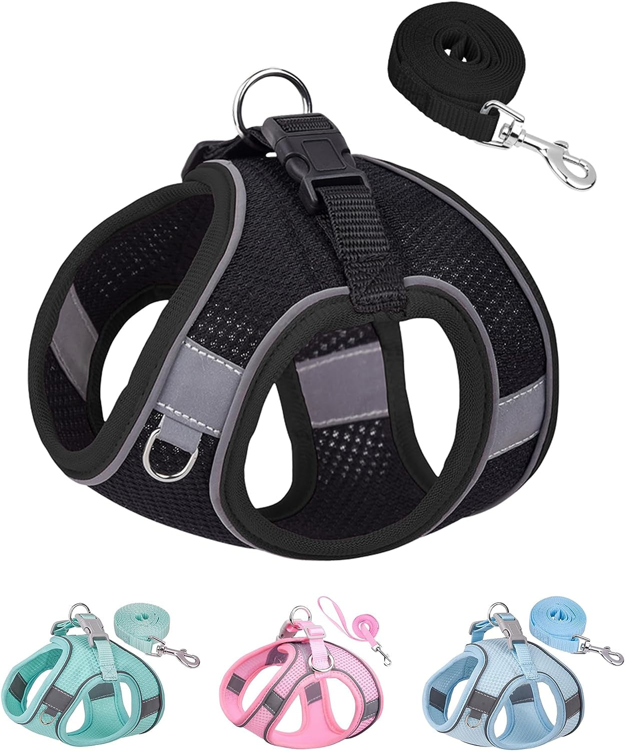 No-Pull Dog Harness & Leash Set for Small Dogs – Soft, Breathable Mesh Step-In Harness, Perfect for Puppies & Small Breeds