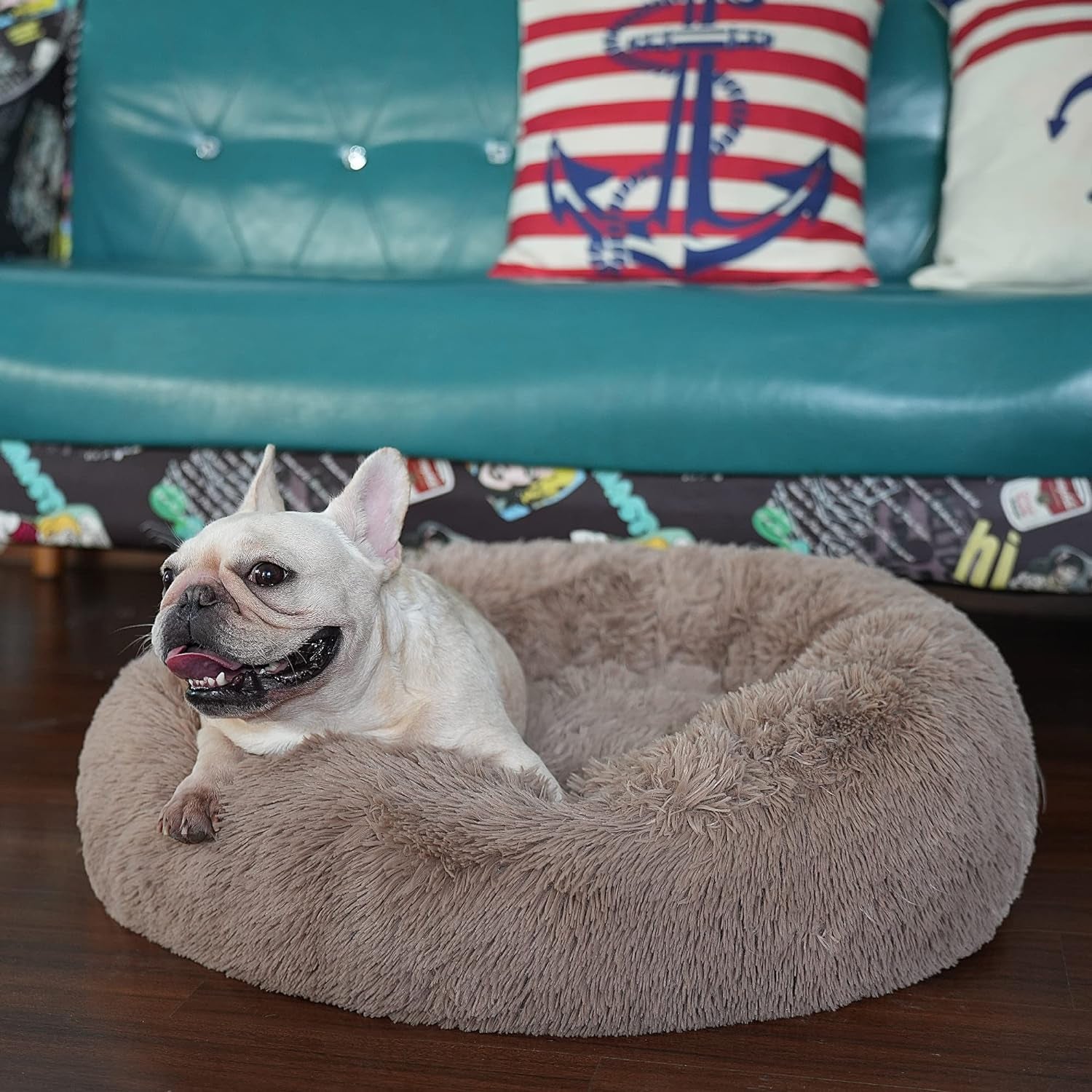 Small Calming Dog Bed - Anti-Anxiety, Washable, Fluffy, Waterproof, Anti-Slip Base