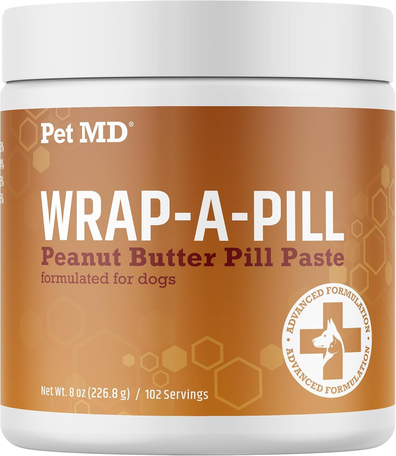 Pet MD Wrap a Pill – Peanut Butter Flavored Pill Paste for Dogs, Easy-to-Use Paste to Hide Pills and Medications