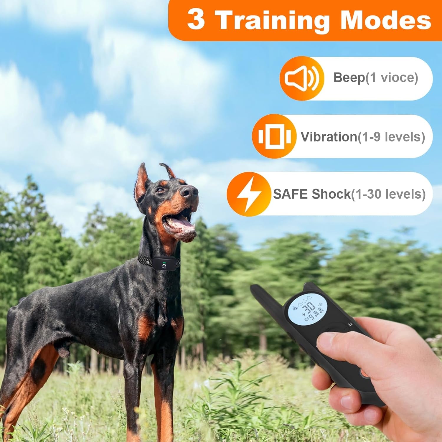 Wireless Electric Dog Fence for 2 Dogs - Up to 3,500ft Range, Waterproof Rechargeable Collar