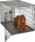 Midwest Single Door Enhanced Crate – 36-Inch Dog Crate with Leak-Proof Pan, Divider Panel, Patented Features, Floor-Protecting Feet, Ideal for Medium Breeds