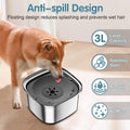 UPSKY Large No-Spill Dog Water Bowl, 3L Stainless Steel, Anti-Splash Design for Sloppy Drinkers