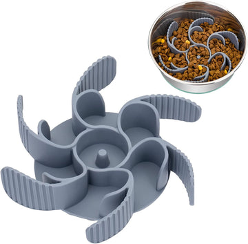 Slow Feeder Dog Bowl Insert: 36 Octopus Suction Cups, Firm, Cuttable, Turbine Design for Large Dogs