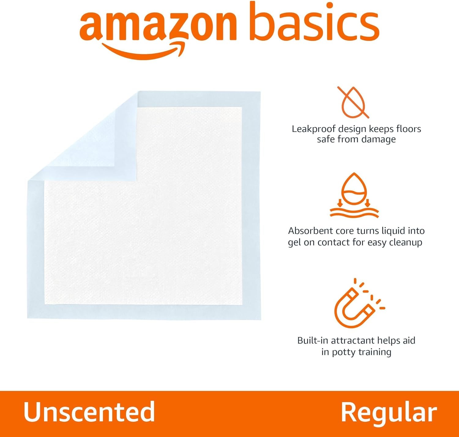 Leak-Proof Puppy Pee Pads with 5-Layer Quick-Dry Surface – Standard Absorbency Potty Training Pads, Various Quantities in Blue & White