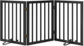 Wooden Foldable Dog Gate, Freestanding Multi-Panel Indoor Pet Gate, Extra Wide 24