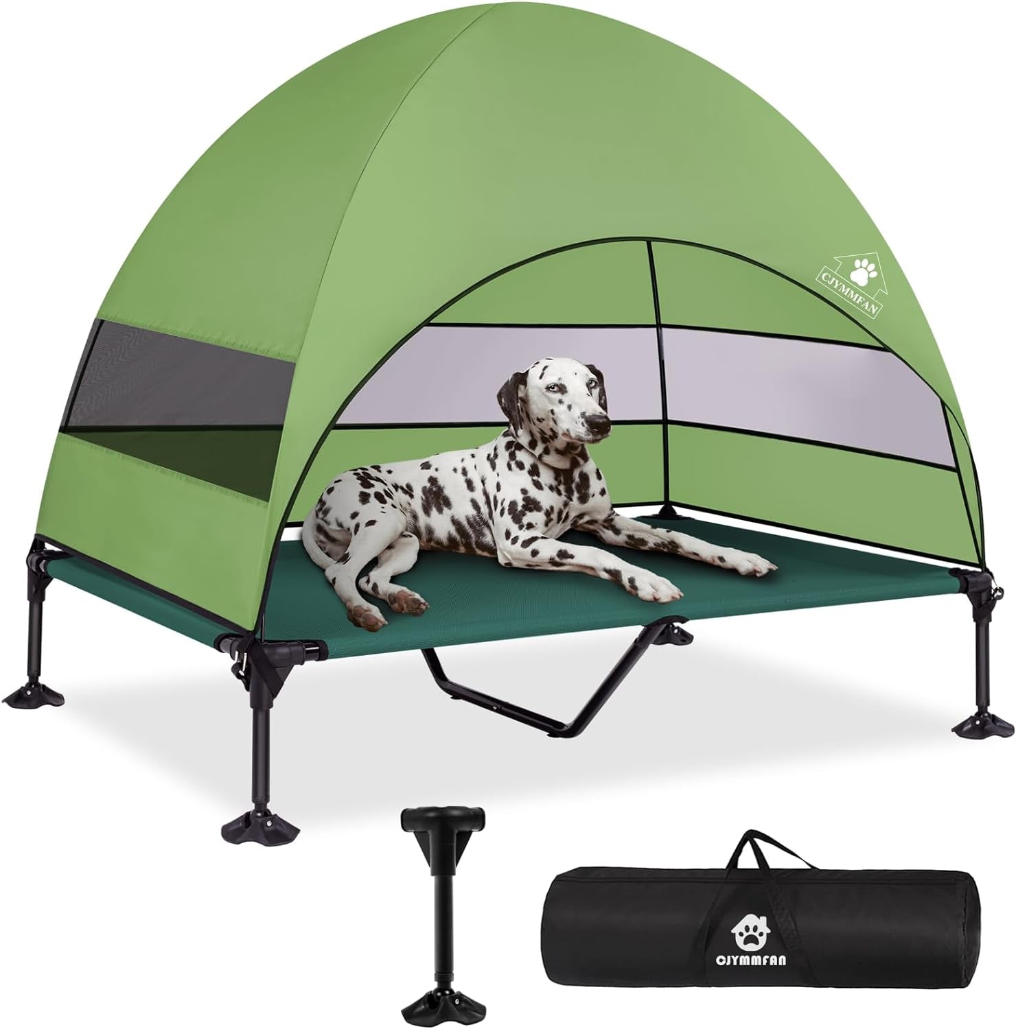 Elevated Dog Bed with Canopy, Anti-Slip Feet, Portable Pet Cot, Shade for Large Dogs, Indoor & Outdoor