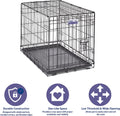 Midwest Single Door Enhanced Crate – 36-Inch Dog Crate with Leak-Proof Pan, Divider Panel, Patented Features, Floor-Protecting Feet, Ideal for Medium Breeds