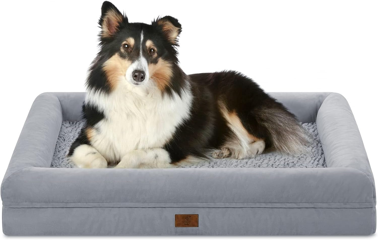 XL Orthopedic Dog Bed: Waterproof, Washable, Grey, Ideal for Large Dogs