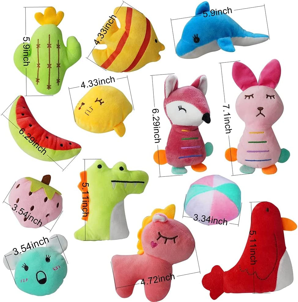 27-Pack Puppy Squeaky Toy Set: Various Designs, Cute Plush Bulk Dog Toys, Small