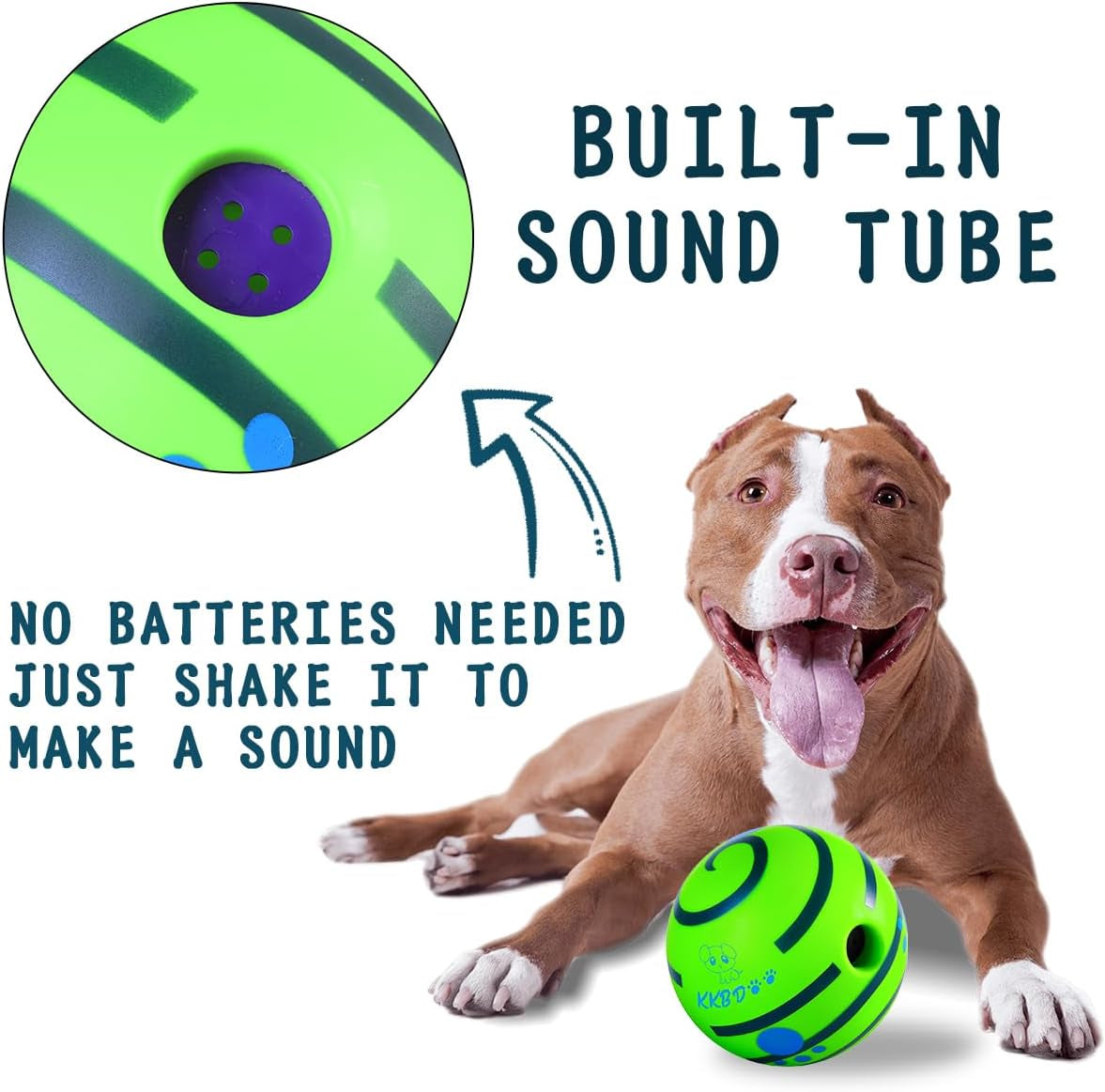 Wobble Giggle Ball for Dogs, Interactive Dog Toys for Boredom, Durable Wobble Ball, Fun Giggle Sounds Wiggle Ball, Active Rolling Ball for Small Dogs-2.75 Inch