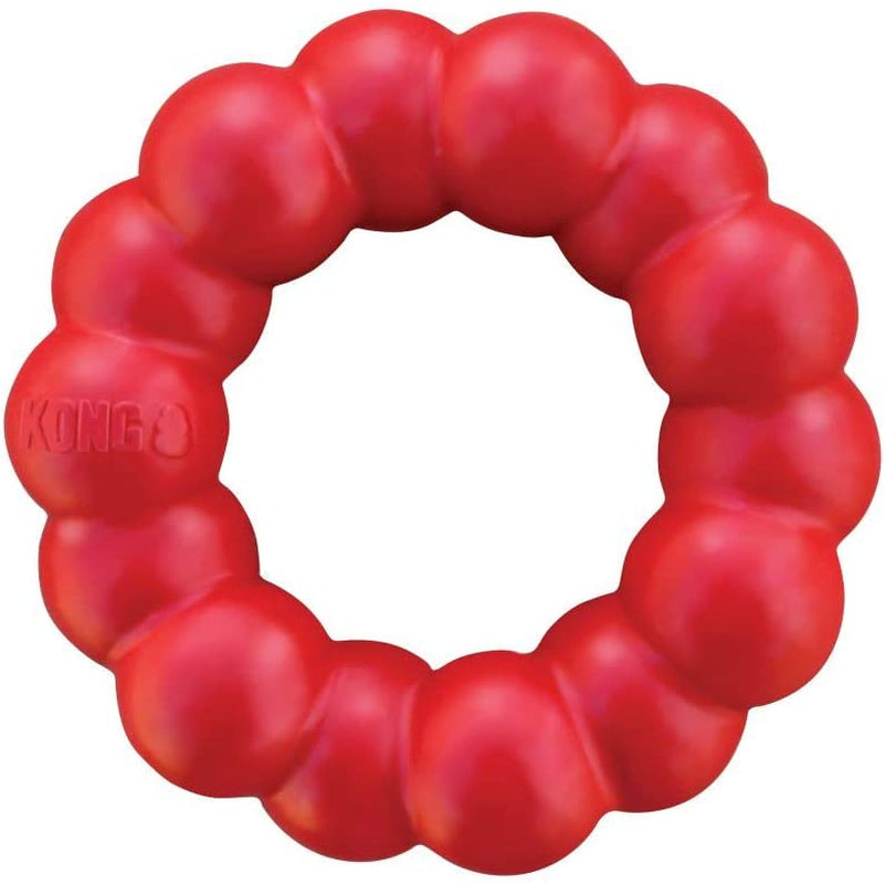 KONG Natural Rubber Ring Chew Toy - Supports Healthy Chewing and Dental Health, Perfect for Small/Medium Dogs