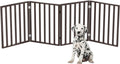 Multi-Panel Foldable Wood Dog Gate - Freestanding Indoor Pet Fence, Retractable Gate for Stairs & Doorways