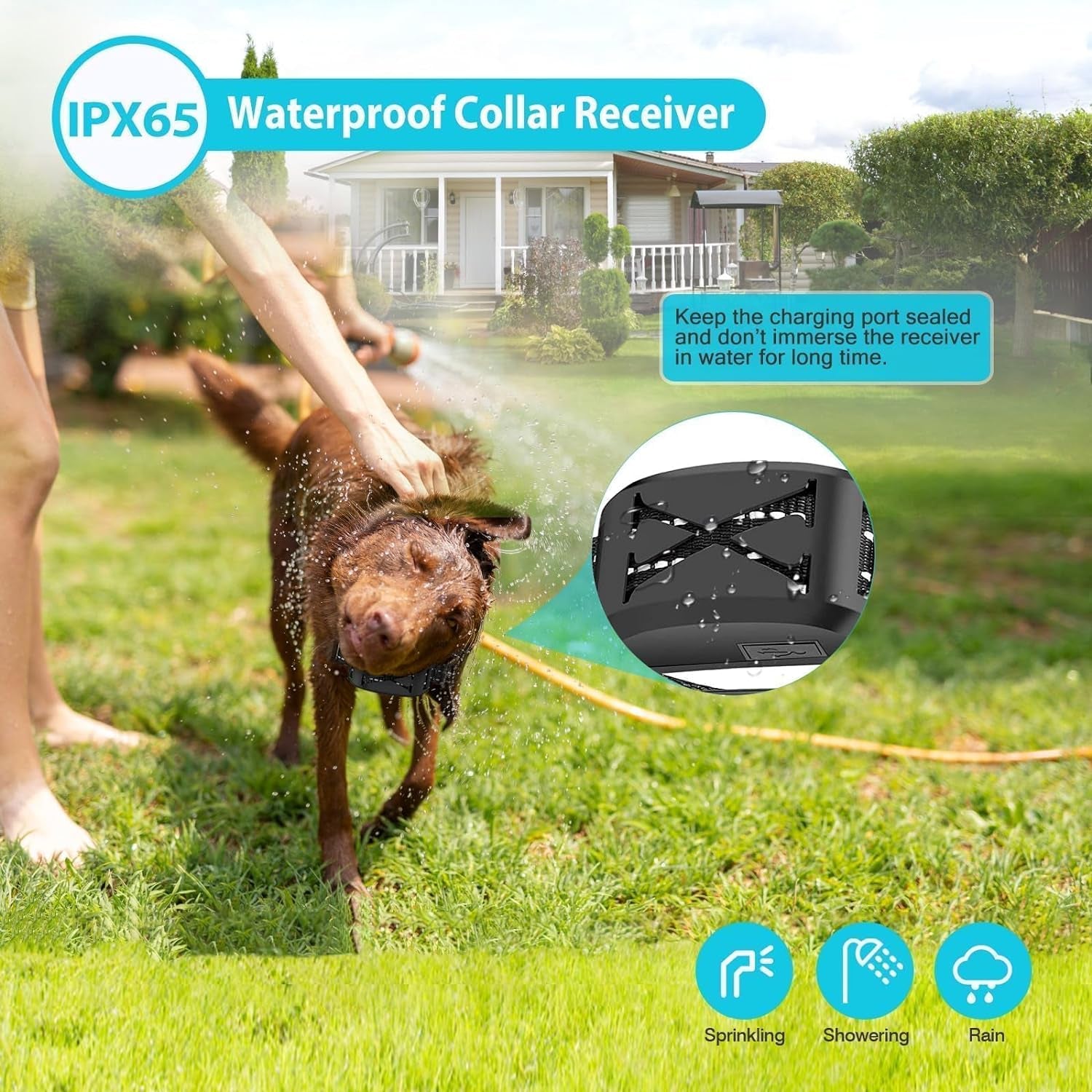 2-In-1 Wireless Dog Fence System – Electric Pet Containment System with IP65 Waterproof Training Collars for 2 Dogs, Covers up to 8 Acres