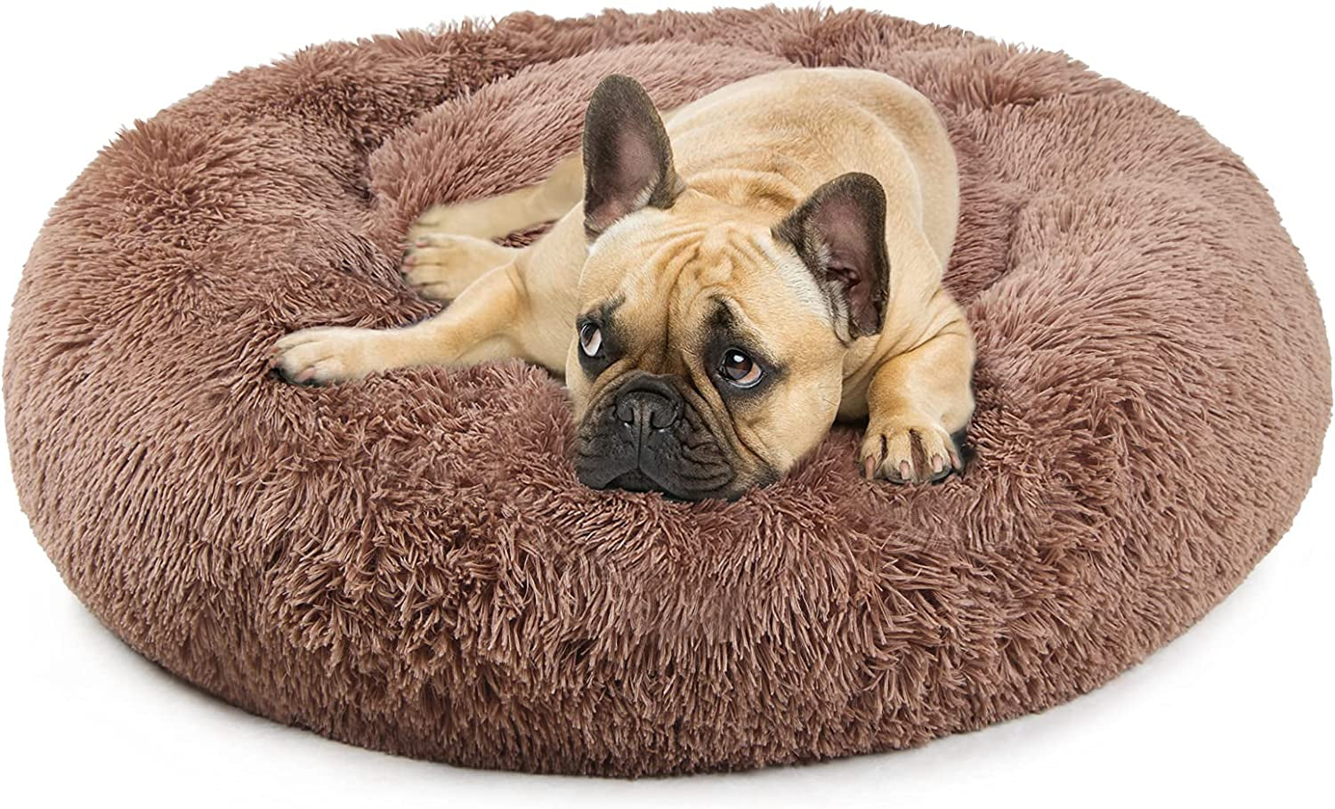 Small Calming Dog Bed - Anti-Anxiety, Washable, Fluffy, Waterproof, Anti-Slip Base