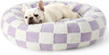 Lesure Donut Shaggy Plush Dog Bed: Calming, Anti-Slip, Various Colors & Sizes