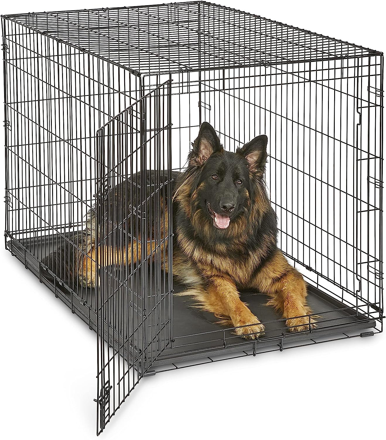 New World Single Door Dog Crate - Enhanced Design with Leak-Proof Pan, Floor Protecting Feet & Patented Features