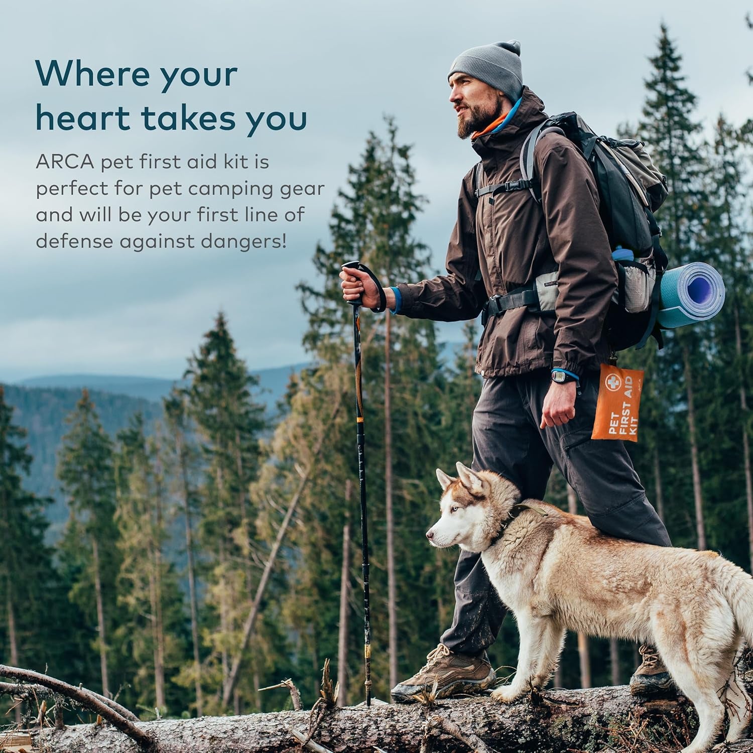 Dog First Aid Kit – Water-Resistant Emergency Travel Kit for Dogs, High-Visibility Reflective Pouch, Essential for Hiking, Camping, Backpacking, Hunting