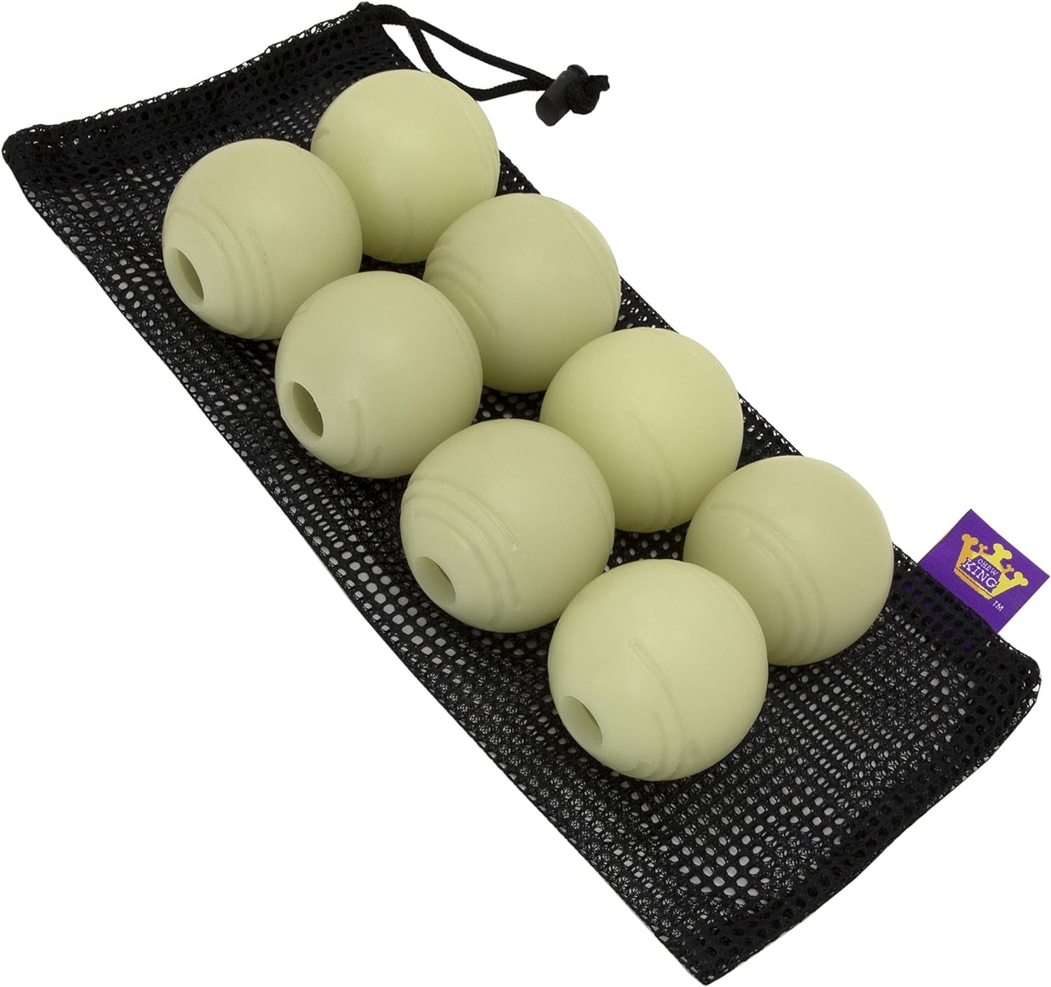 Chew King Glowing Fetch Ball 2-Pack: 3-Inch, Fits Ball Launcher, Glow in the Dark