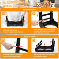 4-Height Adjustable Elevated Dog Feeder: 2-in-1 Slow Feeder & Water Bowl, Anti-Dust, Black