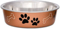 Loving Pets Bella Bowls: No-Tip Stainless Steel, Spill-Proof Pet Bowl, Medium, Blueberry Blue