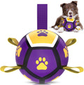 Dog Soccer Ball with Tug Straps, Interactive, Water Toy for Small & Medium Dogs - 6