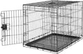 24-Inch Foldable Metal Dog Crate with Tray - Durable Single Door Wire Kennel from Amazon Basics, Black