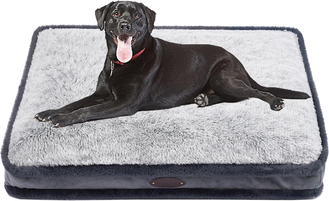 Waterproof Dog Bed for Large & Medium Dogs: Plush Faux Fur, Removable Washable Cover, Various Sizes