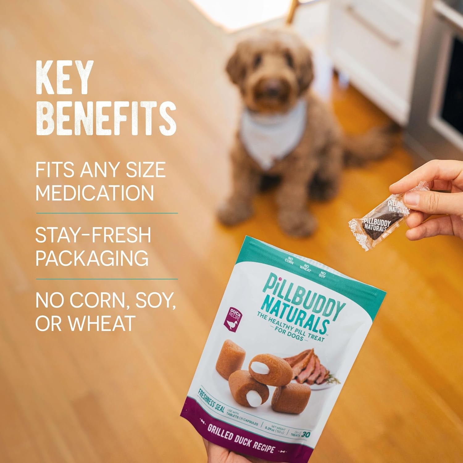 Pill Buddy Naturals - Peanut Butter & Apple, Pill & Medication Hiding Treats for Dogs