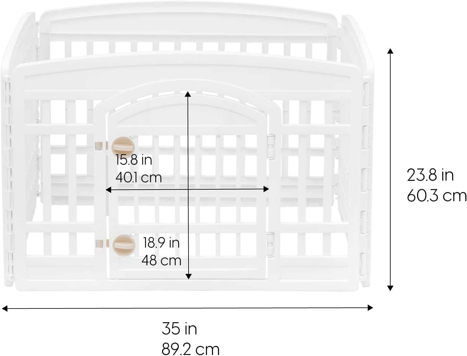 IRIS USA 4-Panel Dog Playpen with Door – Foldable, Customizable Indoor/Outdoor Puppy Playpen, Easy to Assemble, Portable Pet Pen