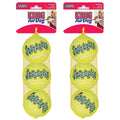 KONG Air Squeaker Tennis Balls, Medium Size, 6-Pack, Durable Tennis Ball Dog Toys with Squeaker