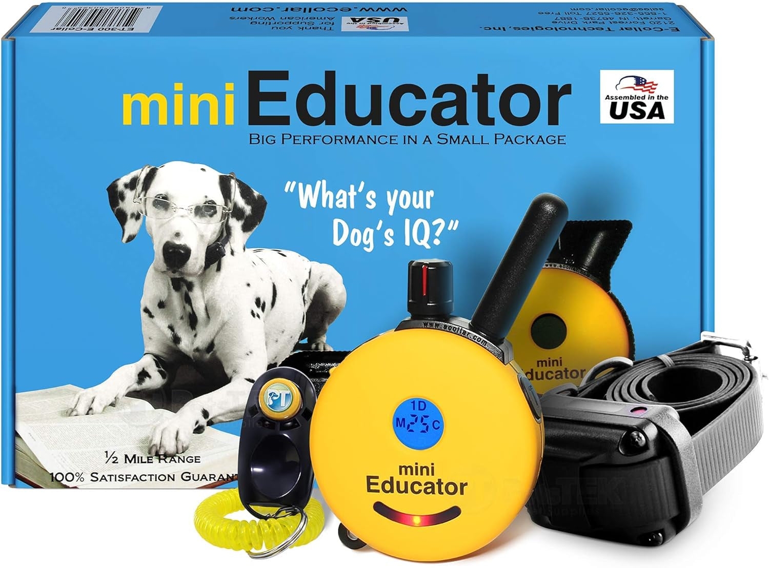 ET-300 Mini Educator E-Collar, 1/2 Mile Range, Waterproof, 100 Levels, Vibration & Sound, with Training Clicker